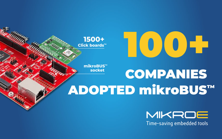 500 development boards from leading IC makers now feature MIKROE’s mikroBUS socket enabling Click prototyping